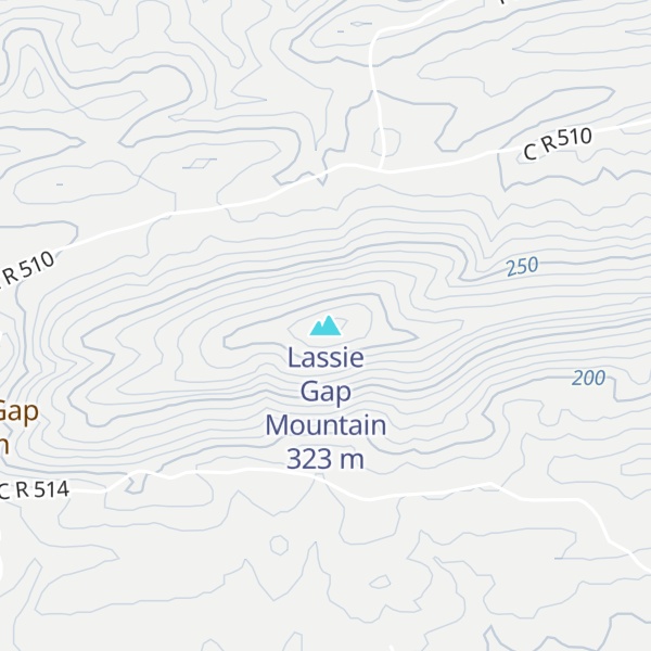 Map of Lassie Gap Mountain