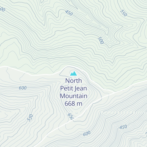 Map of North Petit Jean Mountain