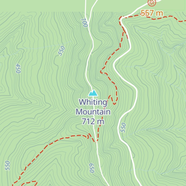 Map of Whiting Mountain