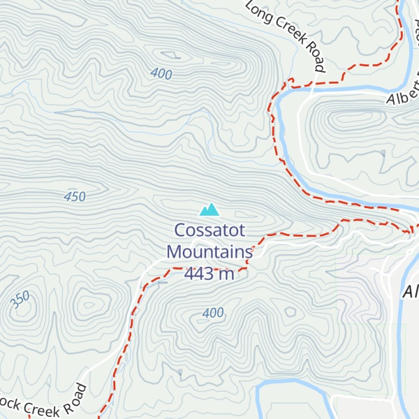Map of Cossatot Mountains