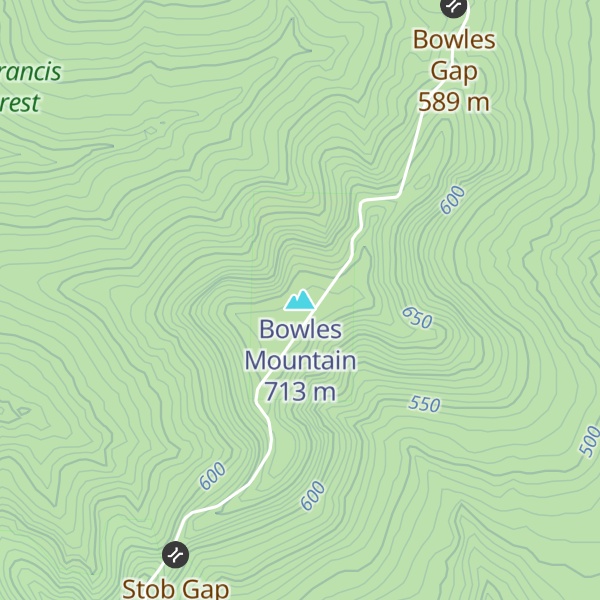 Map of Bowles Mountain