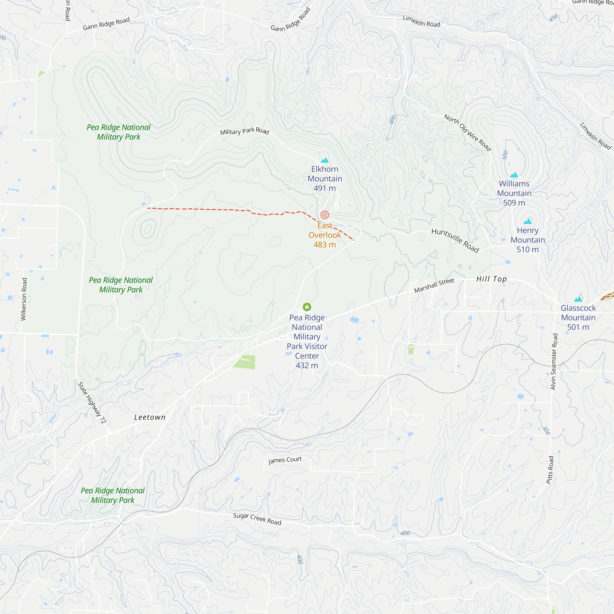 Pea Ridge National Military Park Visitor Center map