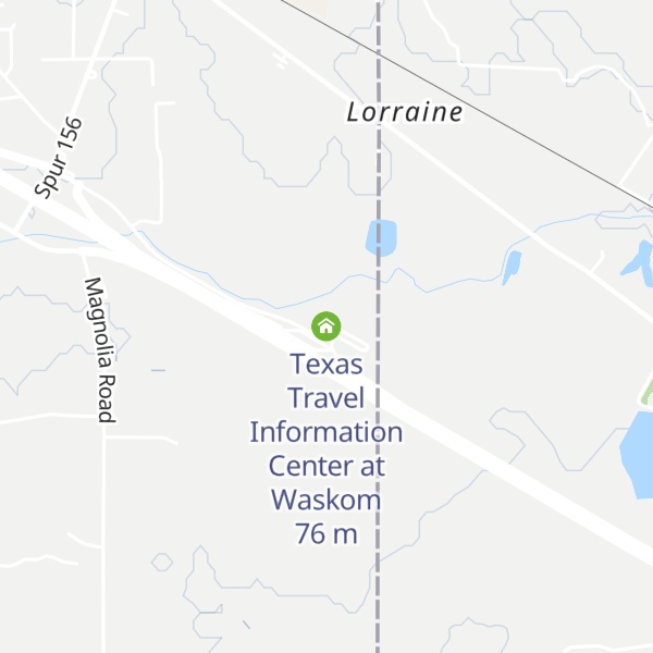 Map of Texas Travel Information Center at Waskom