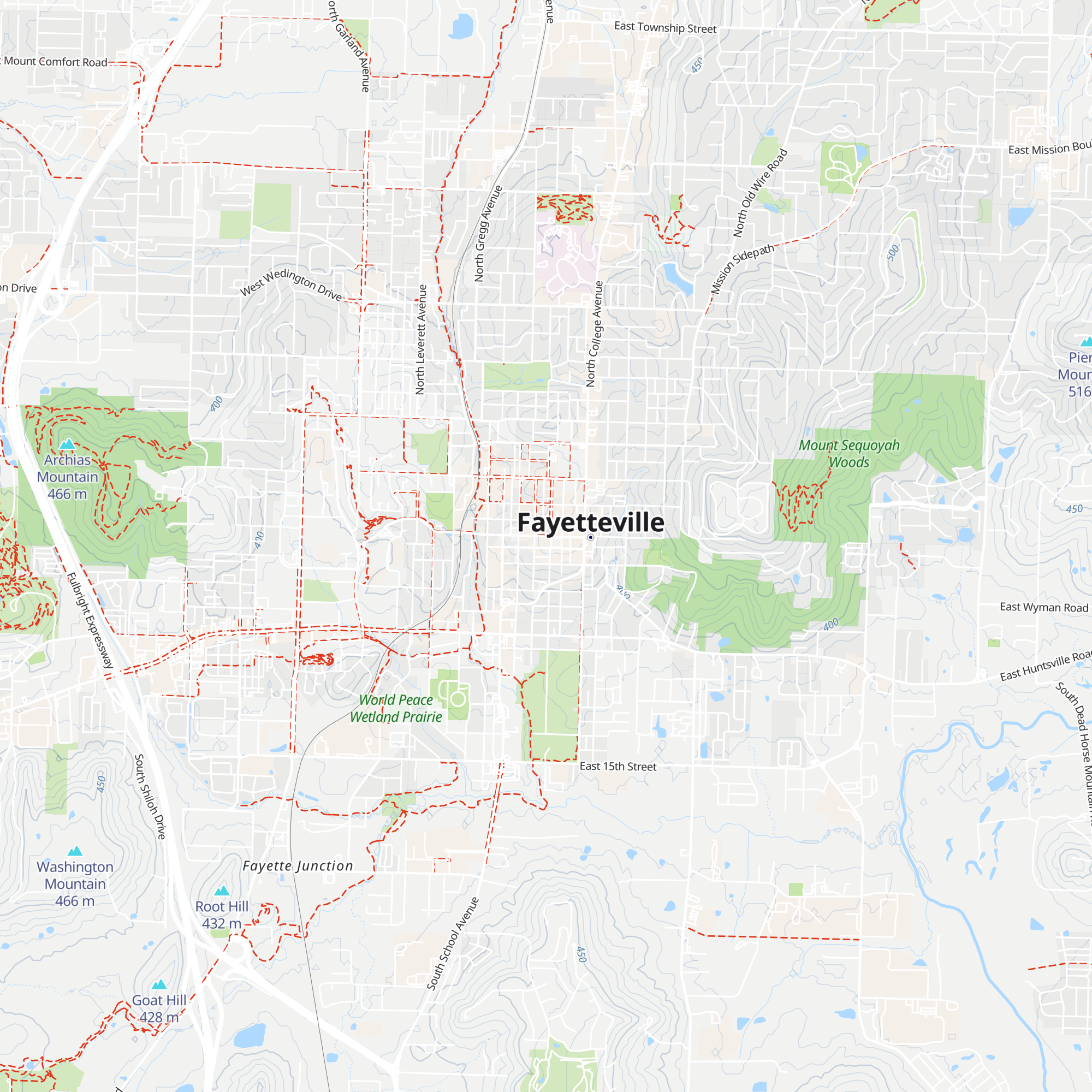 Fayetteville Visitors Bureau map