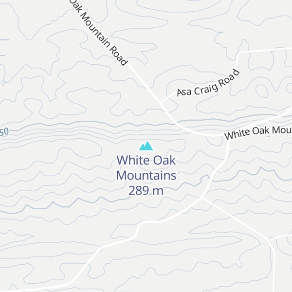 Map of White Oak Mountains