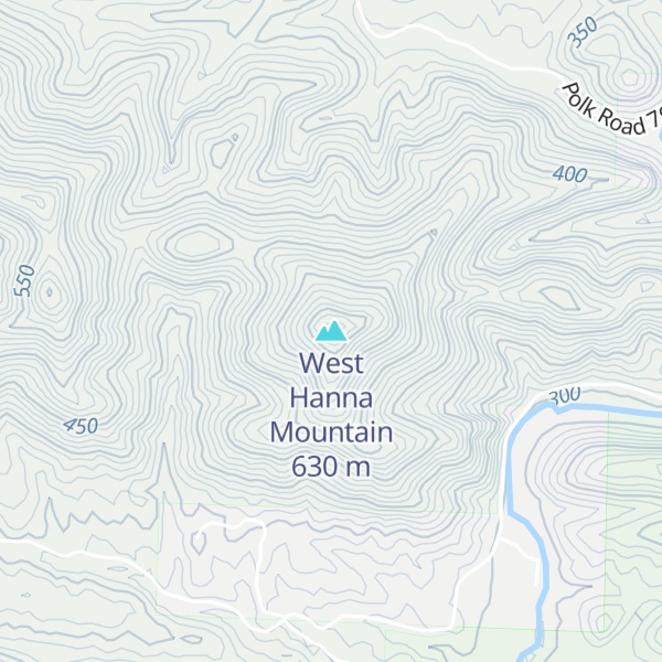 Map of West Hanna Mountain