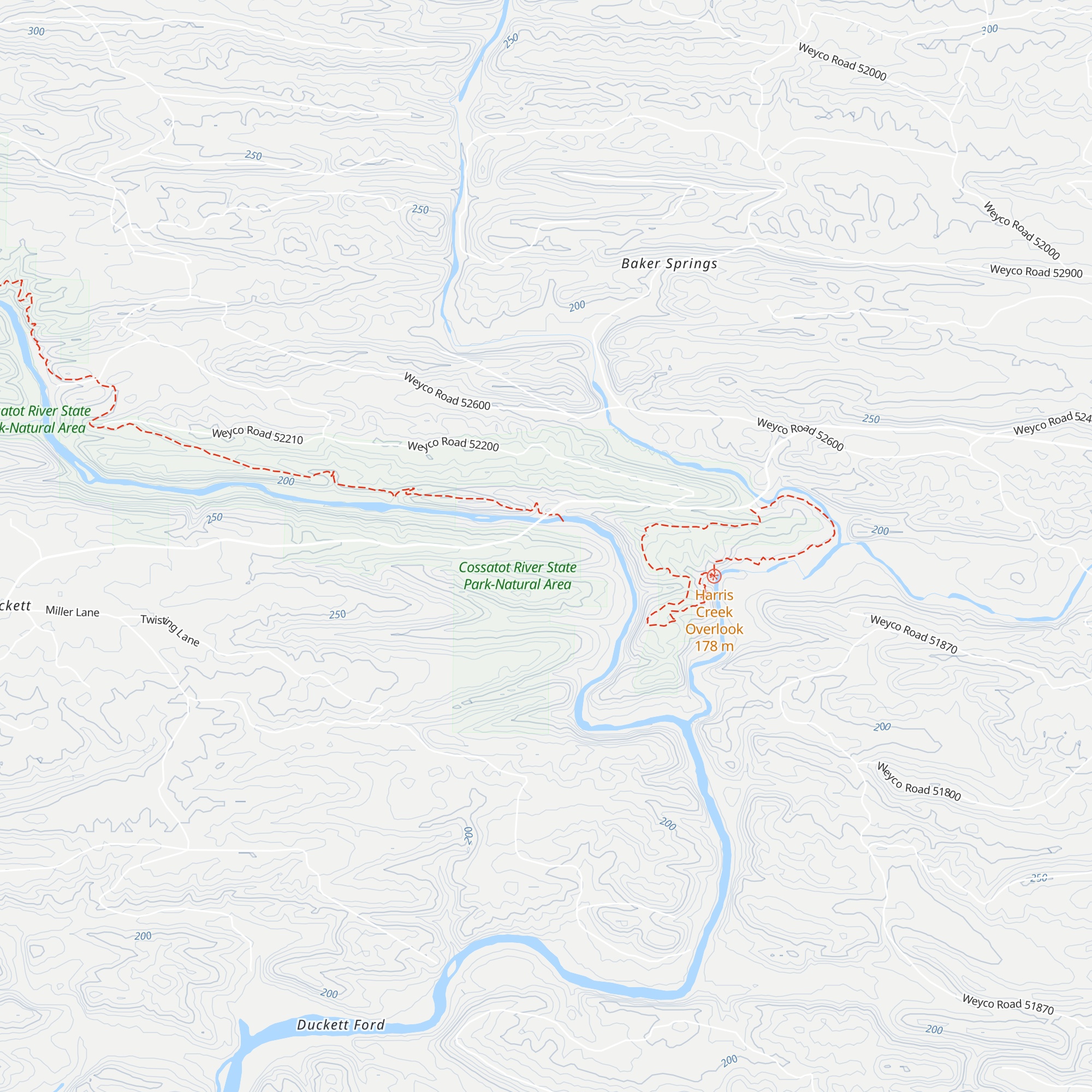 Cossatot River State Park map