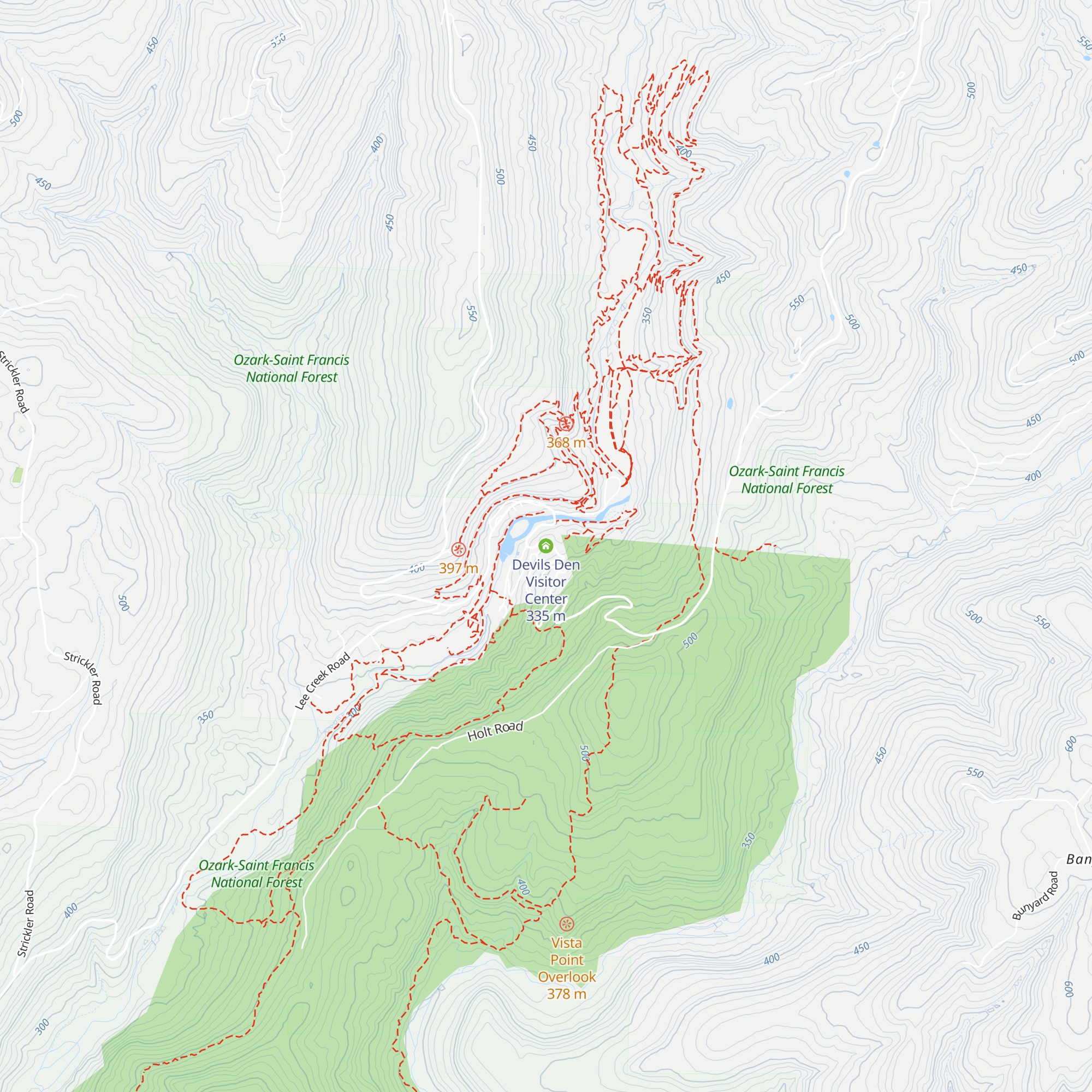 Devils Den Visitor Center map