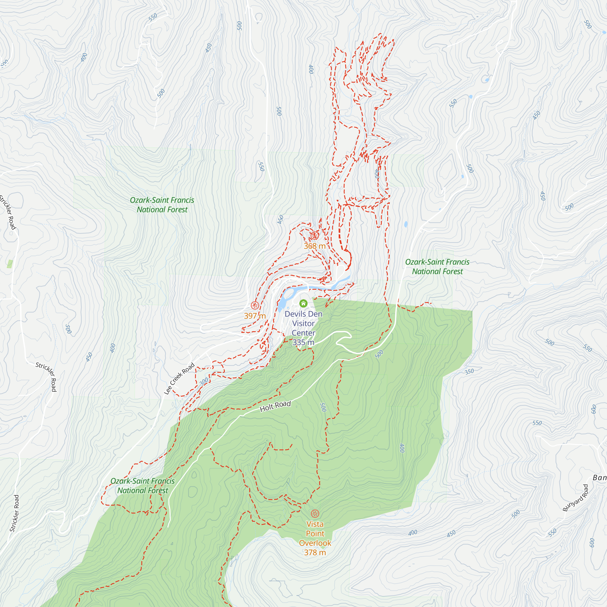 Devils Den Visitor Center map