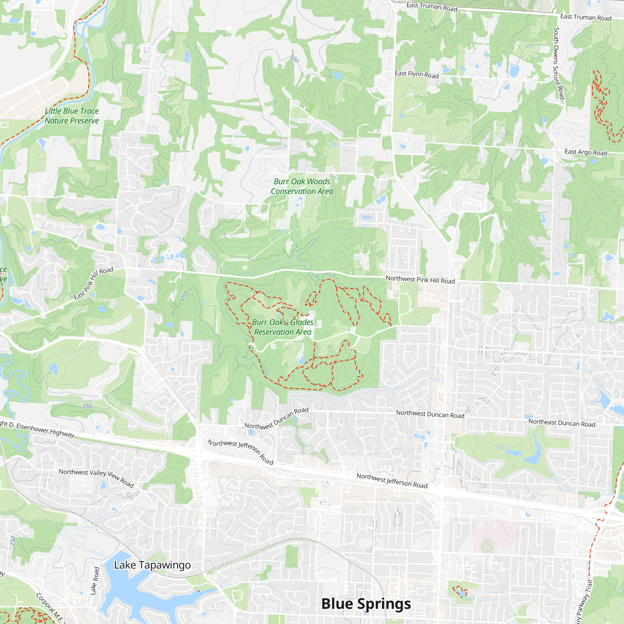 Burr Oak Woods Nature Center map