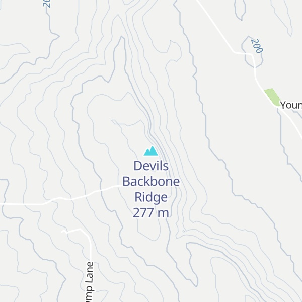 Map of Devils Backbone Ridge