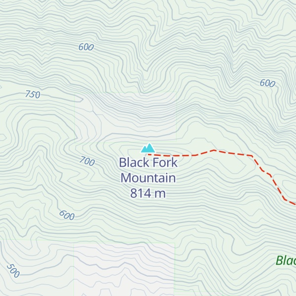 Map of Black Fork Mountain