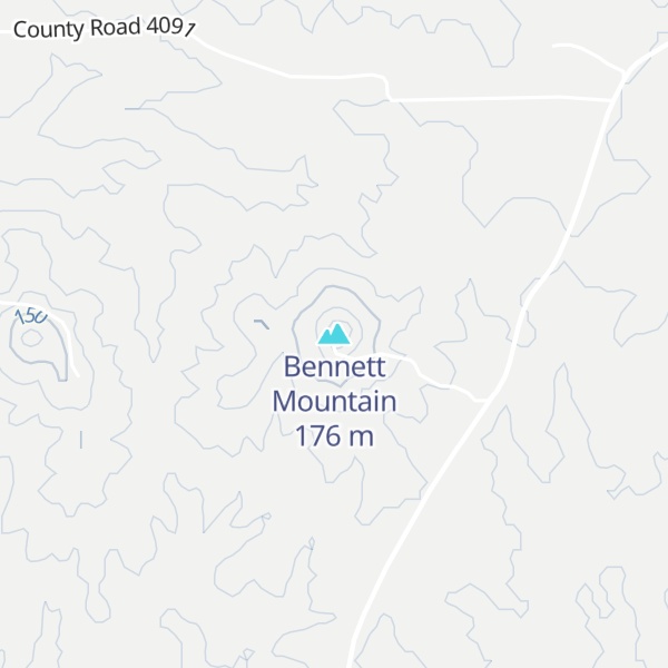 Map of Bennett Mountain