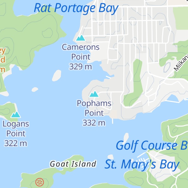 Map of Pophams Point