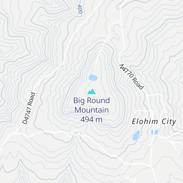Map of Big Round Mountain