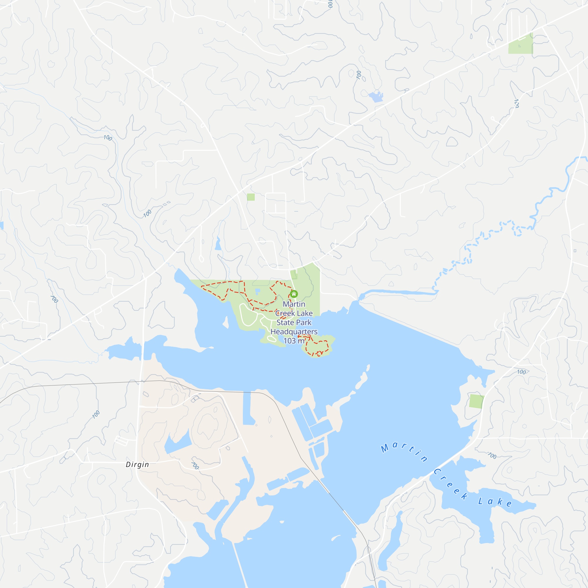 Martin Creek Lake State Park Headquarters map