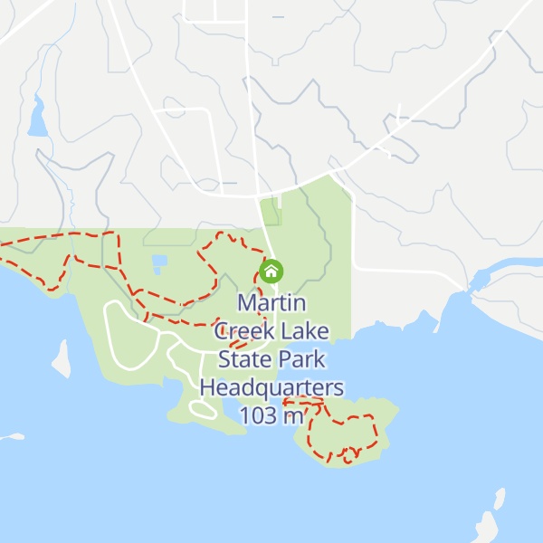 Map of Martin Creek Lake State Park Headquarters