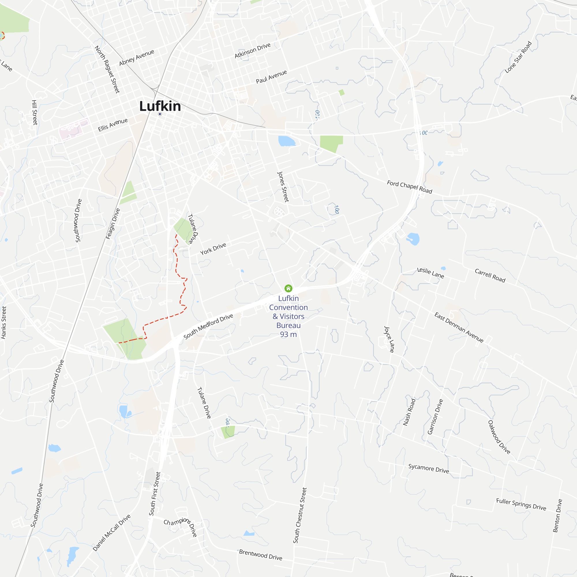Lufkin Convention & Visitors Bureau map