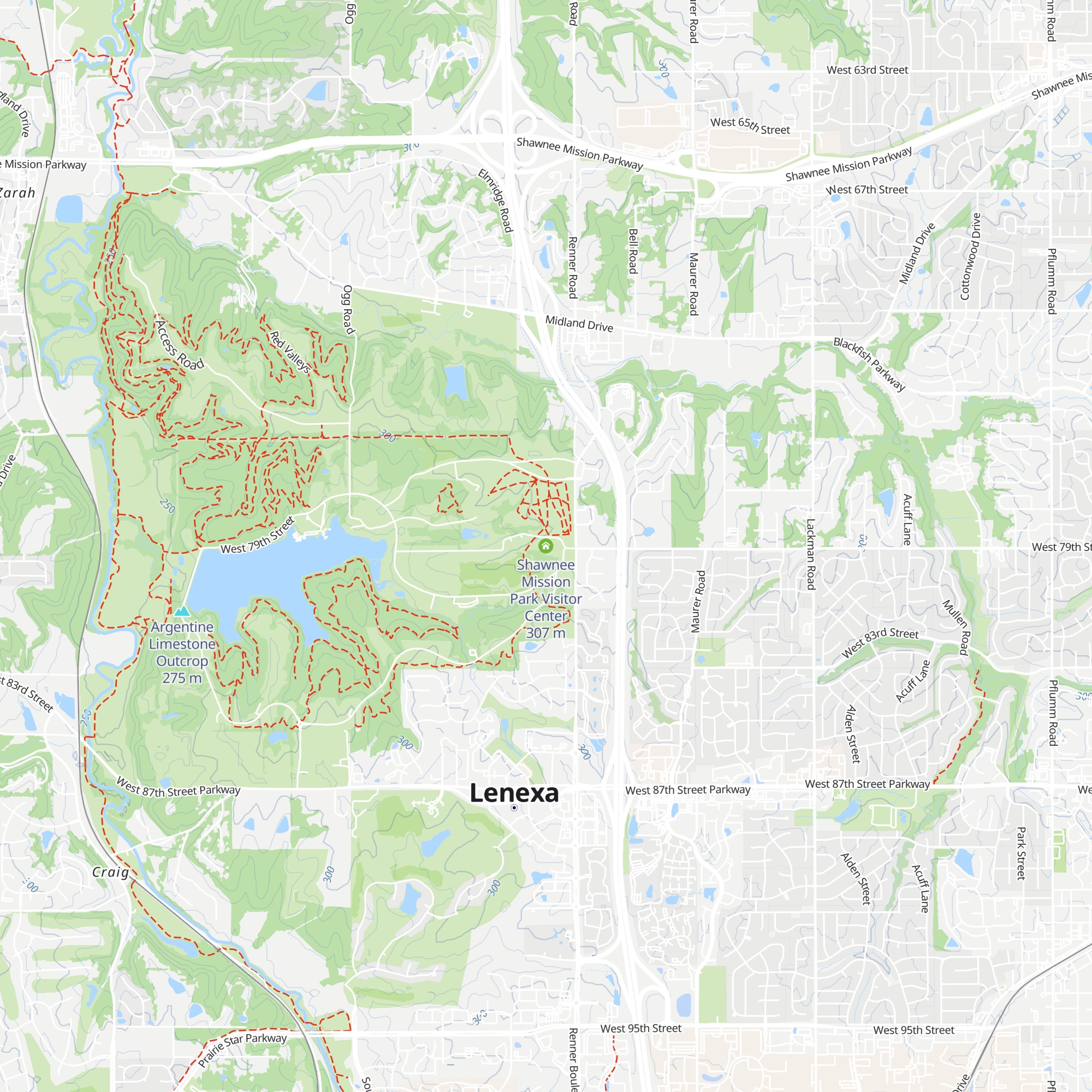Shawnee Mission Park Visitor Center map