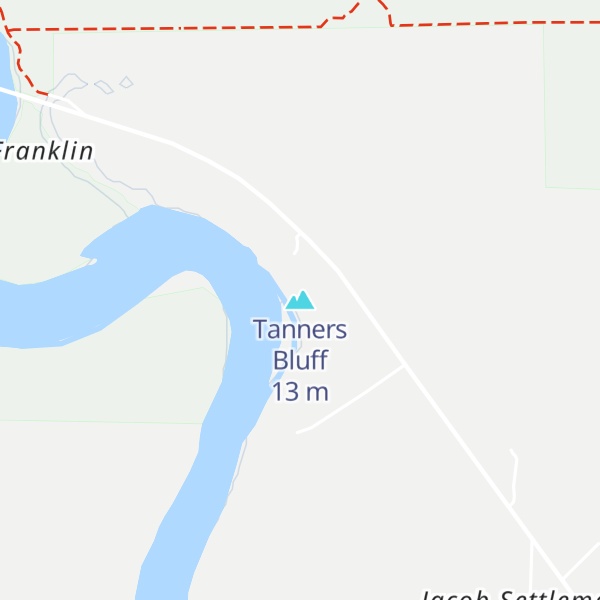Map of Tanners Bluff