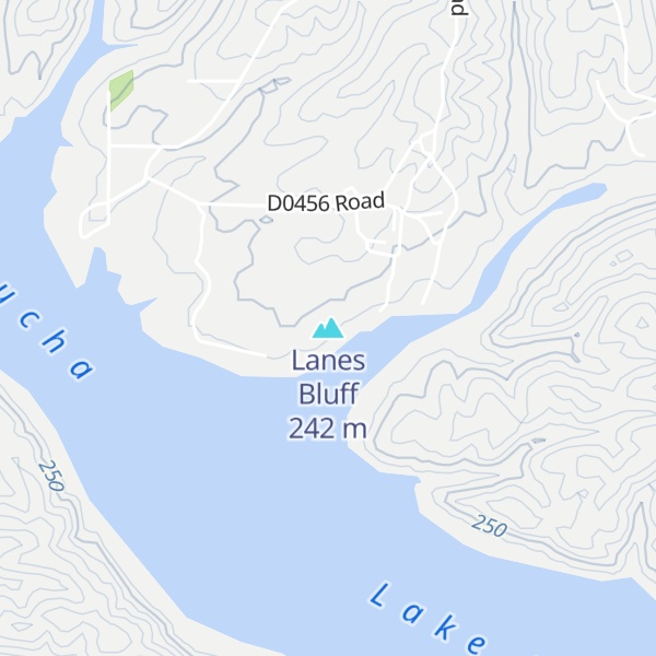 Map of Lanes Bluff