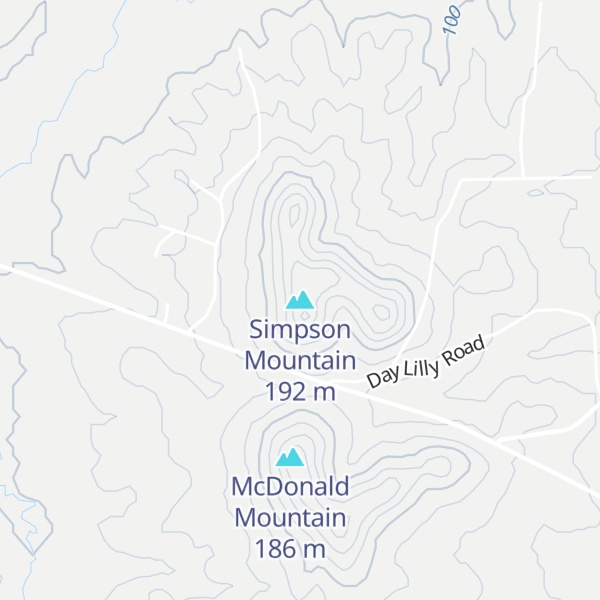 Map of Simpson Mountain