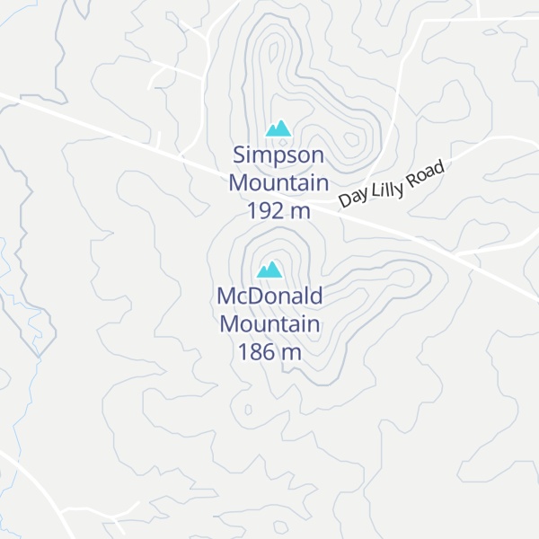 Map of McDonald Mountain
