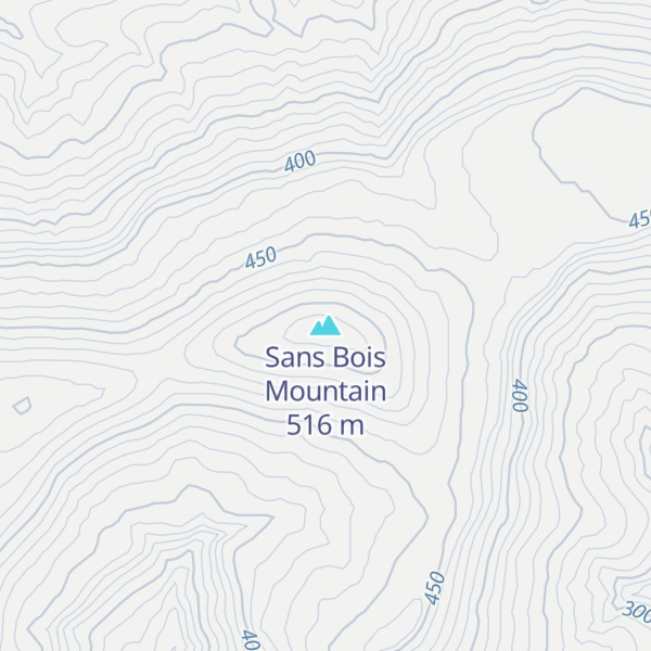 Map of Sans Bois Mountain