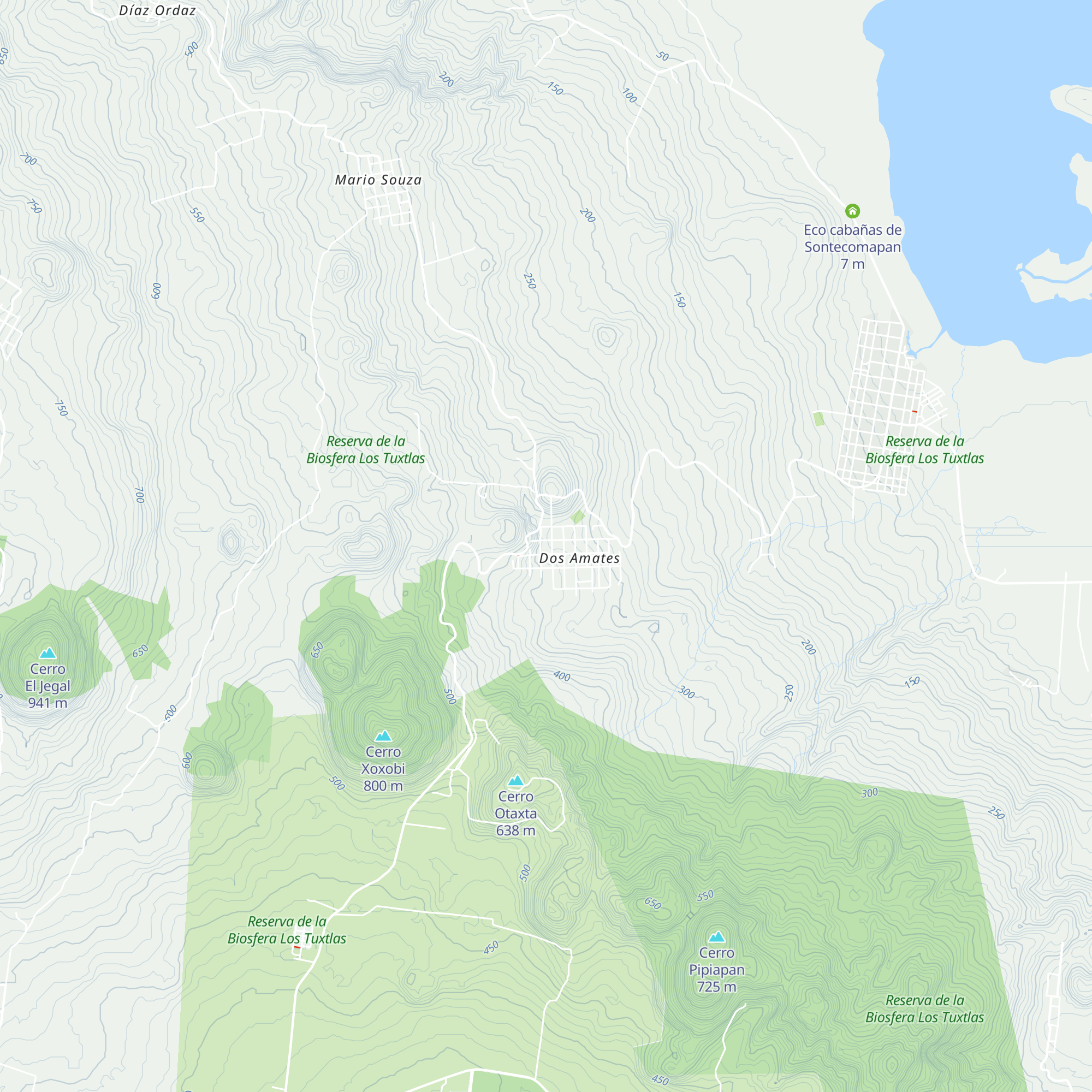 Cabañas Ixaya map