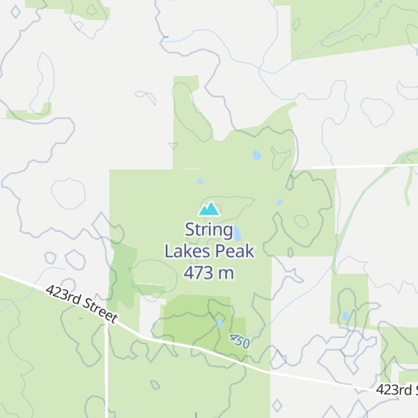 Map of String Lakes Peak