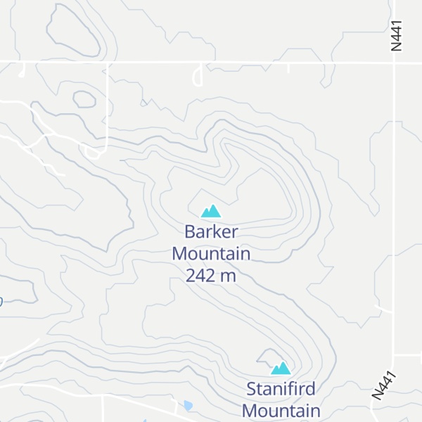 Map of Barker Mountain
