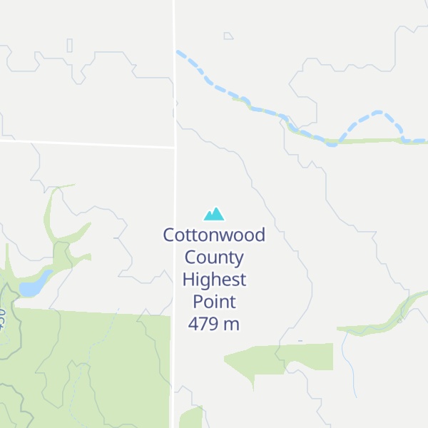 Map of Cottonwood County Highest Point
