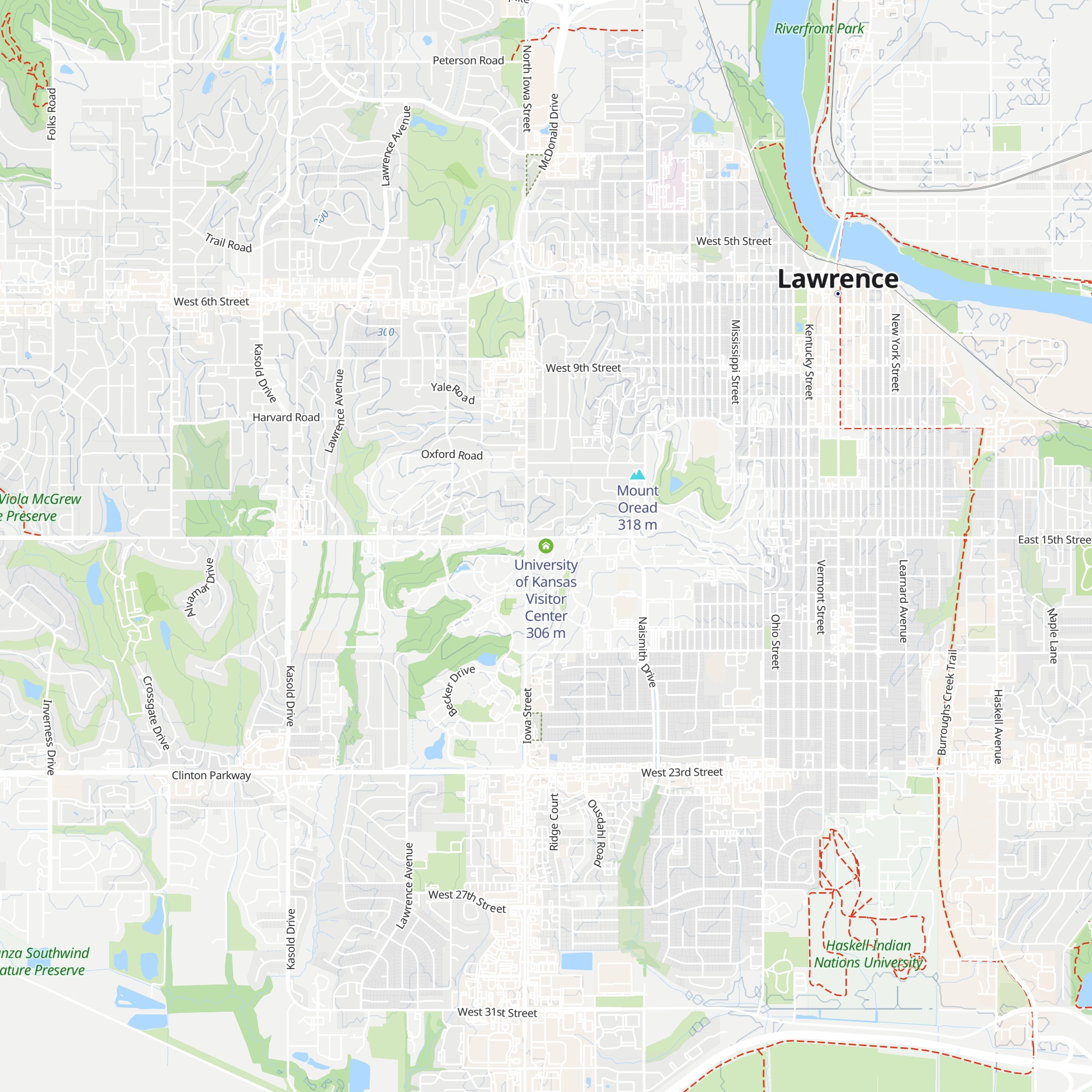 University of Kansas Visitor Center map