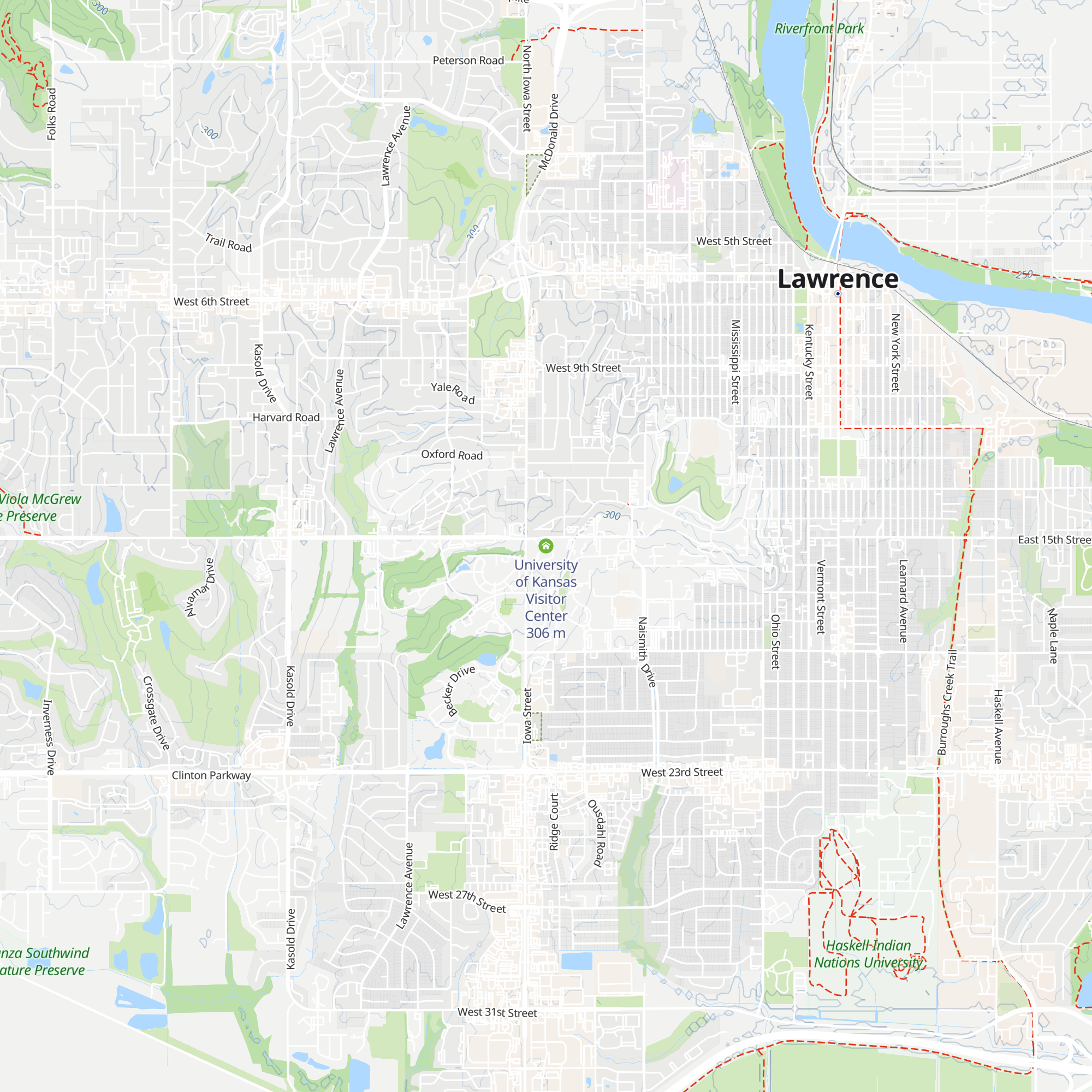 University of Kansas Visitor Center map