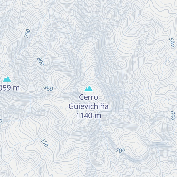 Map of Cerro Guievichiña