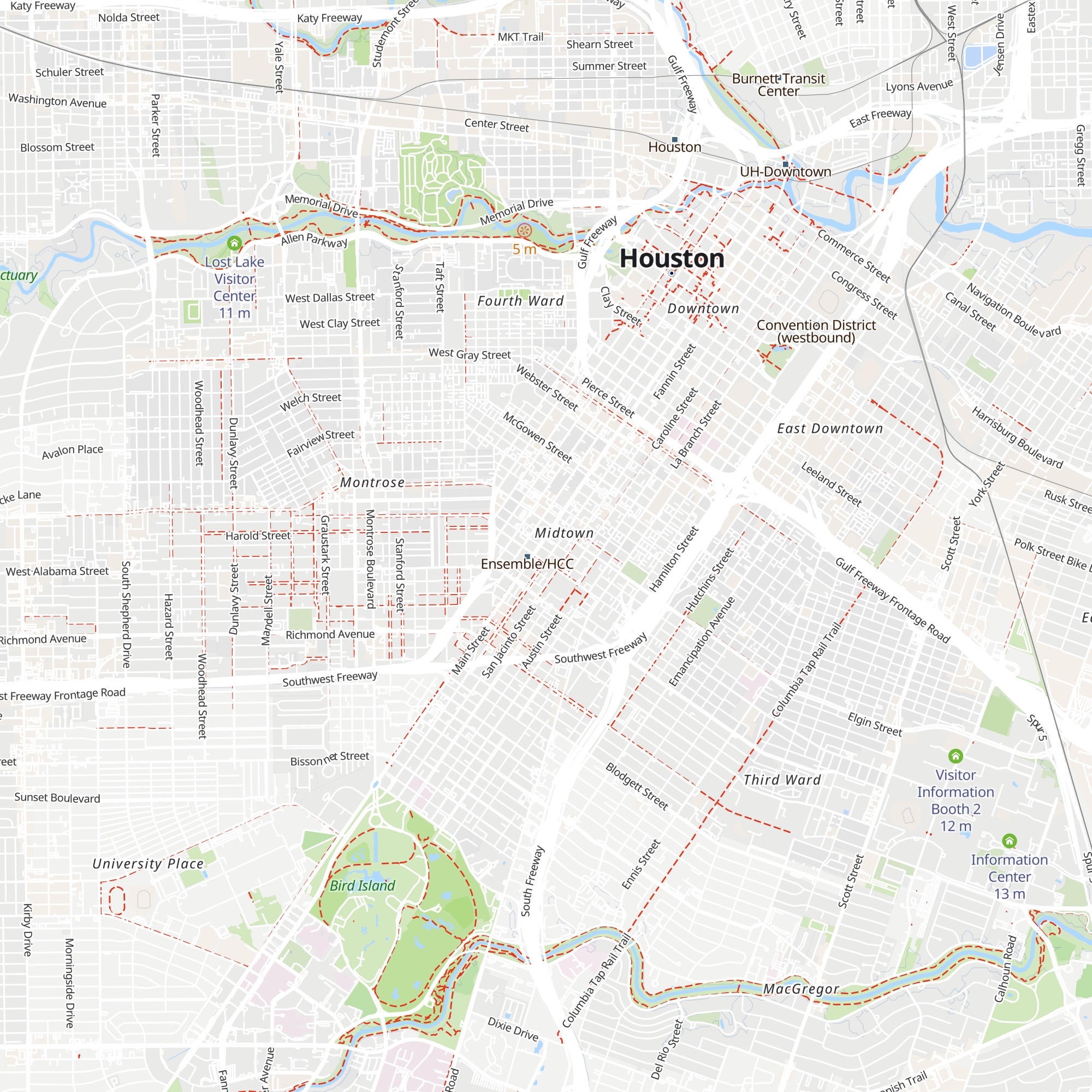 Greater Houston Convention and Visitors Bureau map