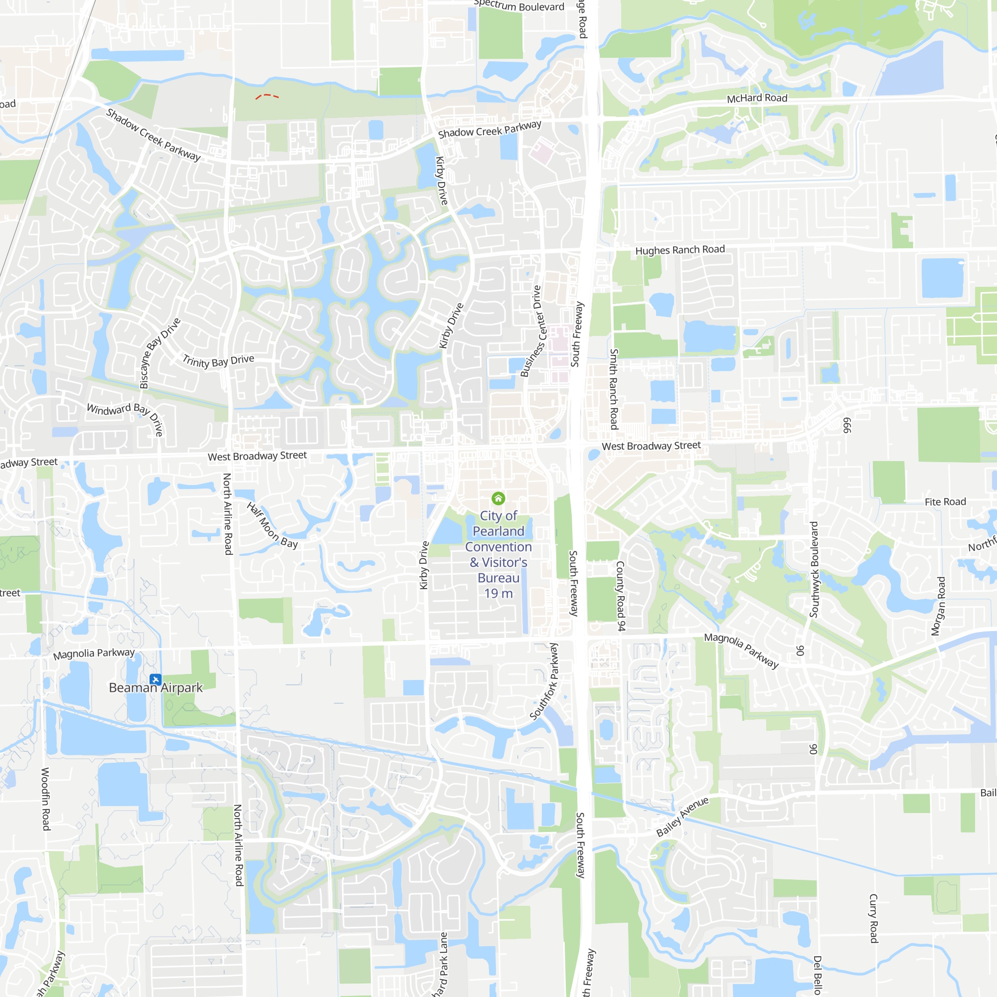 City of Pearland Convention & Visitor's Bureau map
