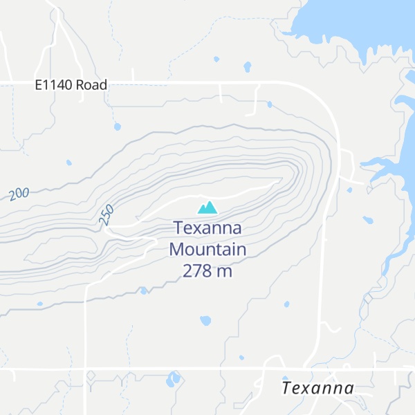 Map of Texanna Mountain