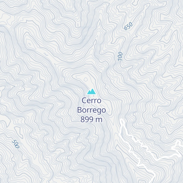 Map of Cerro Borrego