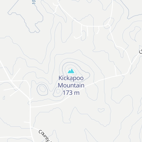 Map of Kickapoo Mountain