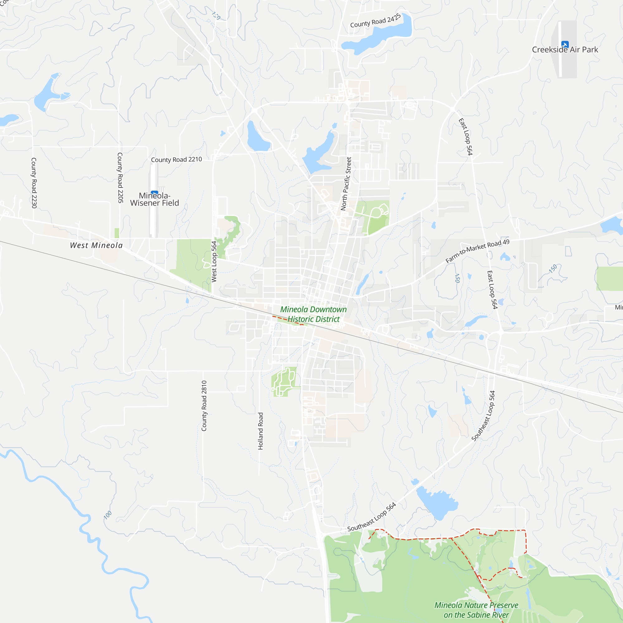 Mineola Area Chamber of Commerce and Visitor Information map