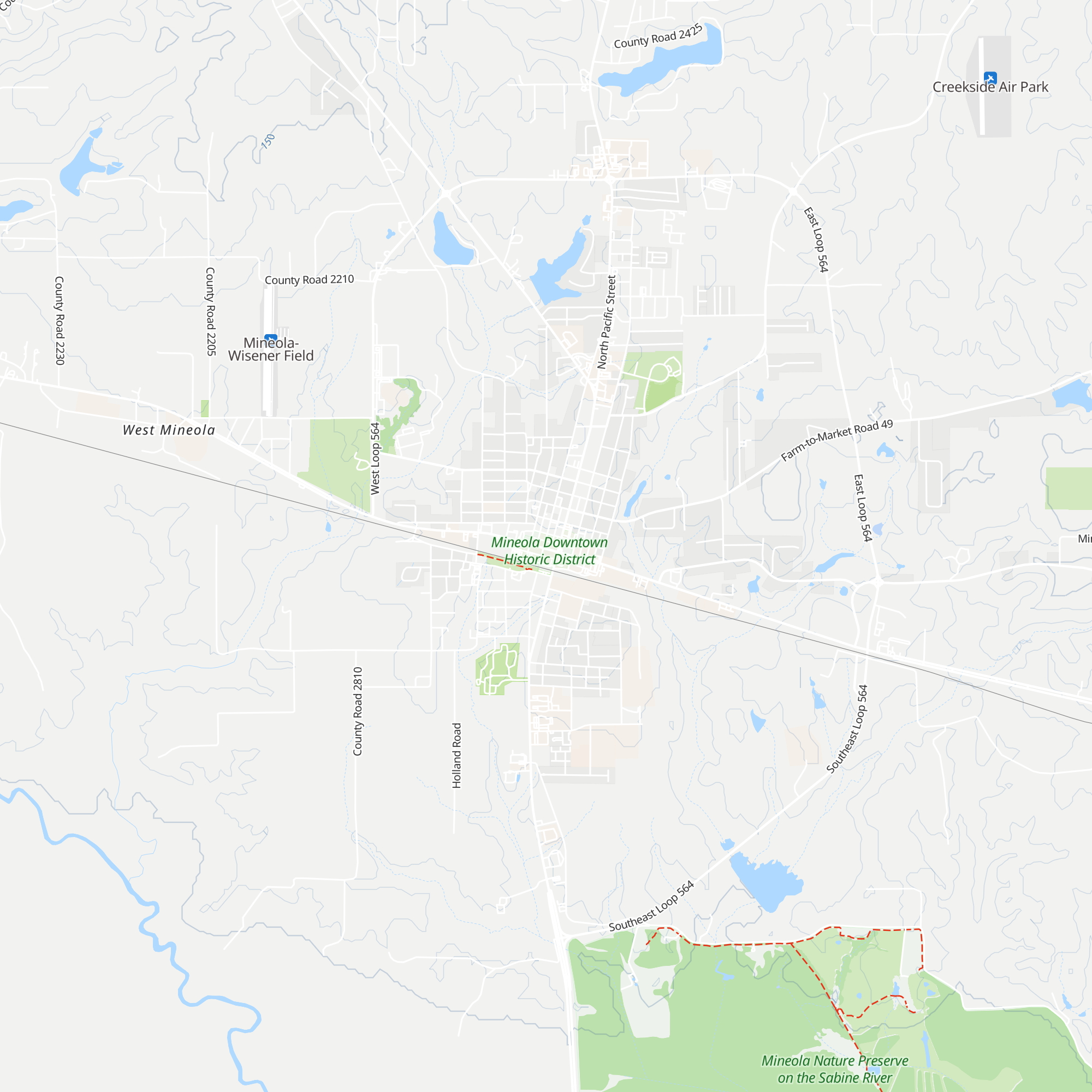 Mineola Area Chamber of Commerce and Visitor Information map