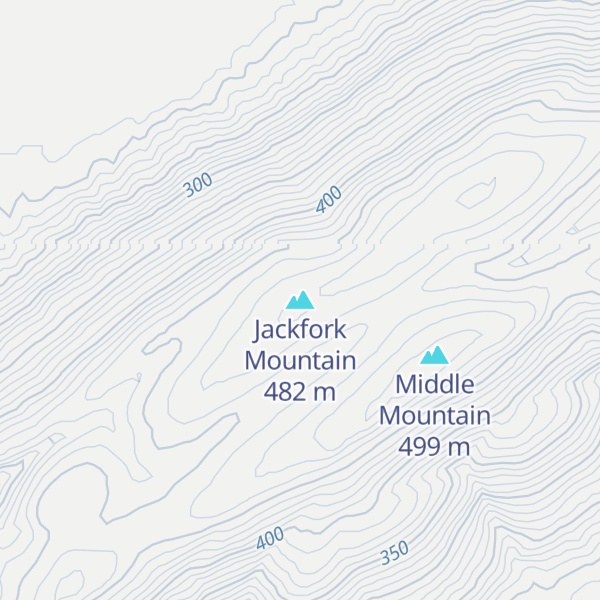 Map of Jackfork Mountain
