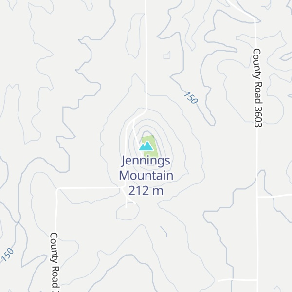 Map of Jennings Mountain