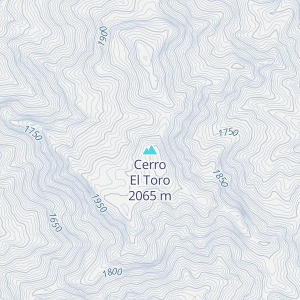Map of Cerro El Toro