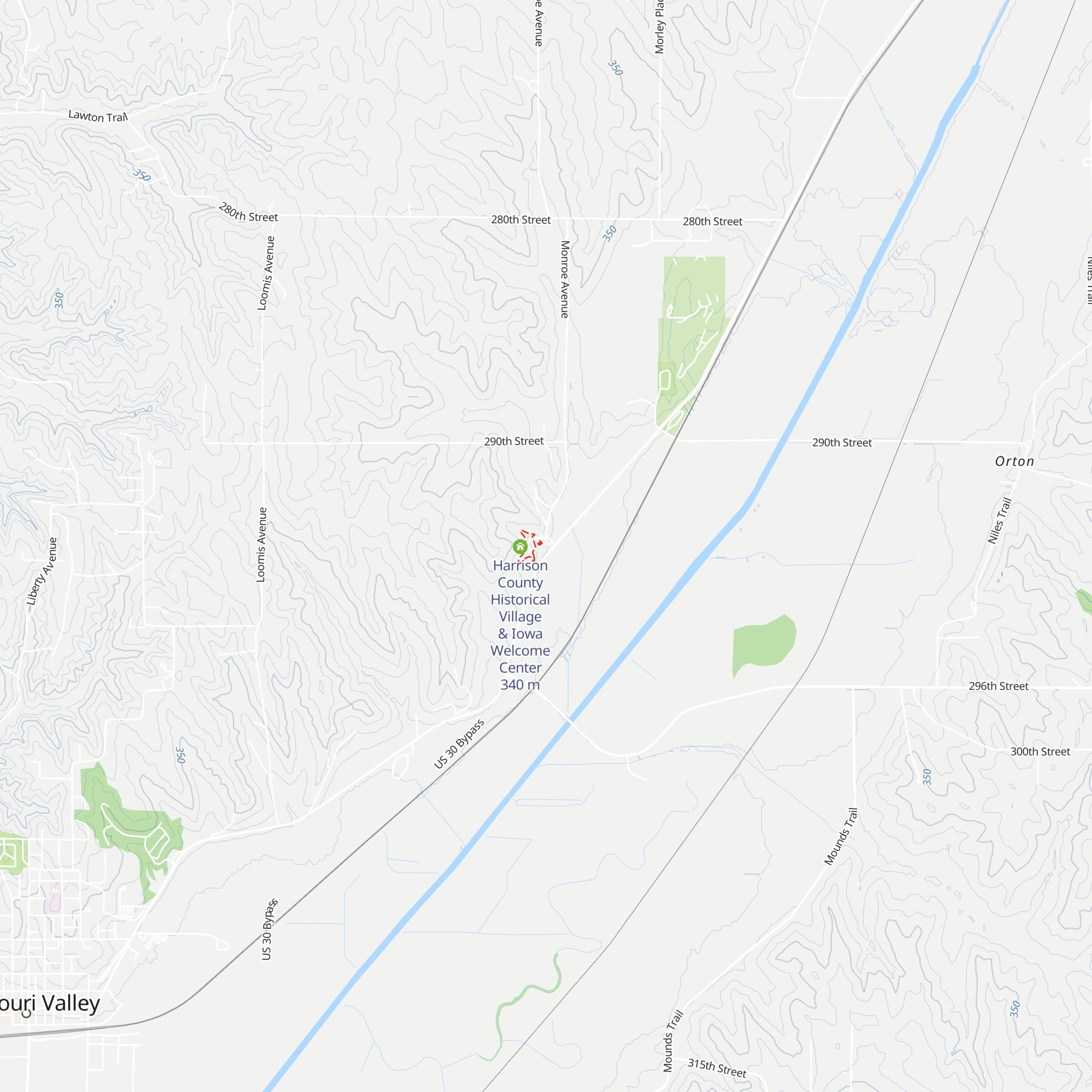 Harrison County Historical Village & Iowa Welcome Center map
