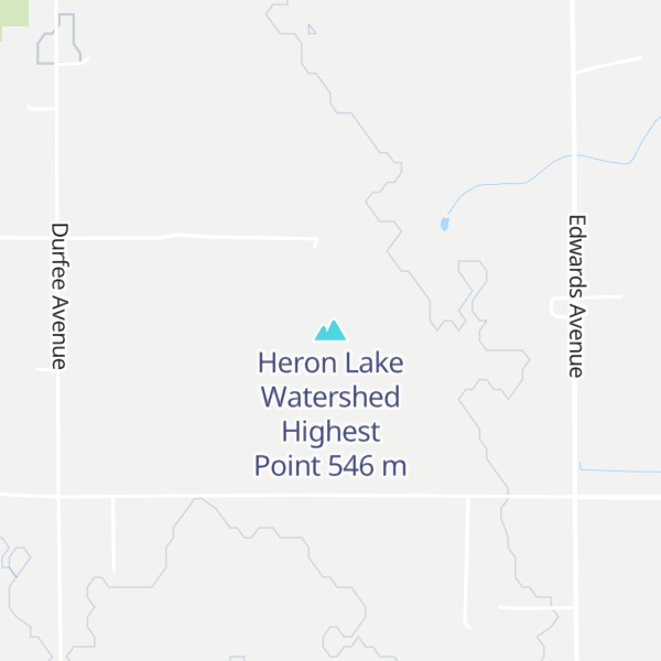 Map of Heron Lake Watershed Highest Point