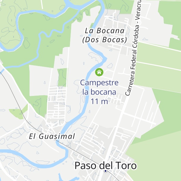 Map of Bungalows Campestre la Bocana