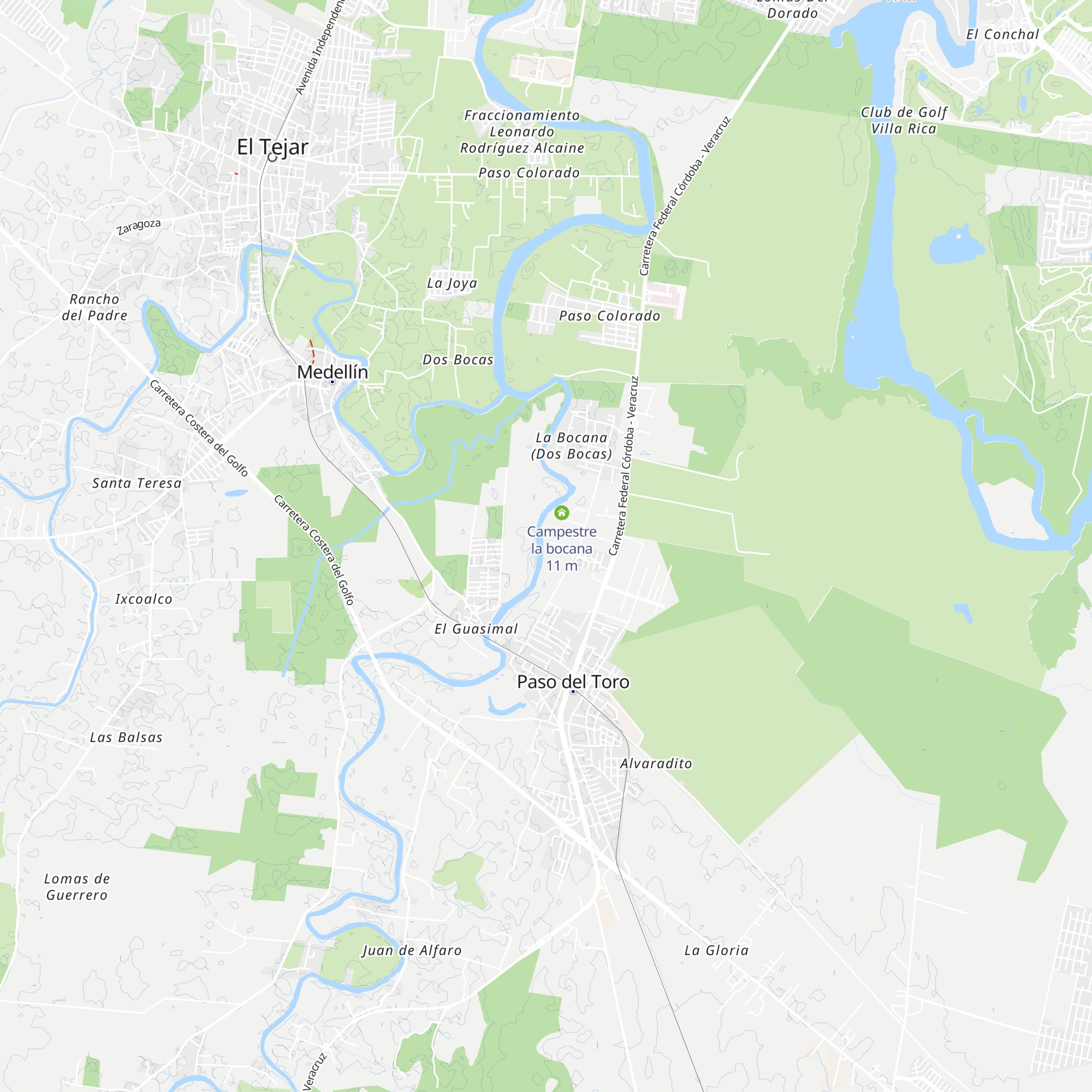 Bungalows Campestre la Bocana map