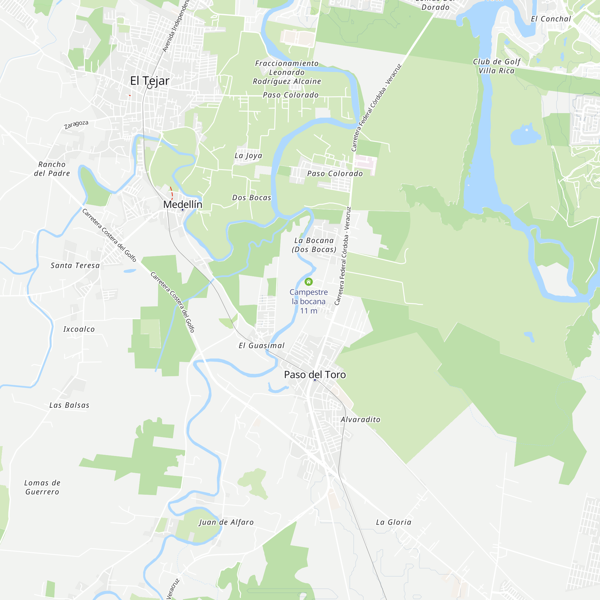 Bungalows Campestre la Bocana map